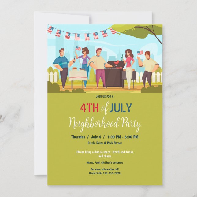 Invitation Parti patriotique de voisinage (Devant)