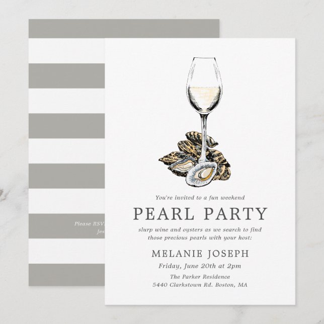 Invitation Parti Pearl| Bandes de pêche (Devant / Derrière)