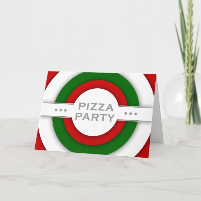 Invitation parti PIZZA rétro (Devant)