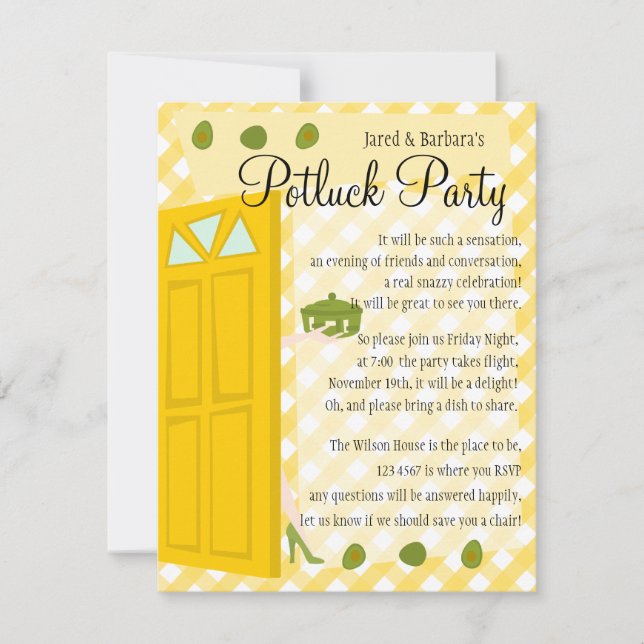 Invitation Parti Potluck (Devant)