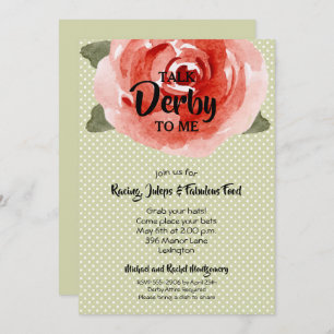 Invitation Parti Red Rose Derby