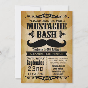 Invitation Parti Russe Vintage Mustache Bash
