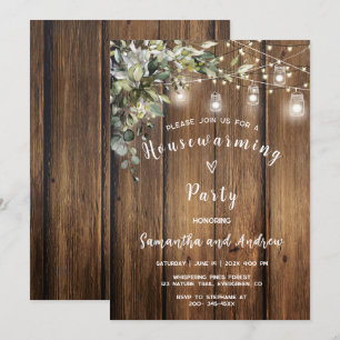 Invitation Parti rustique du réchauffement ménager