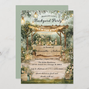 Invitation Parti rustique Jardin imprimable