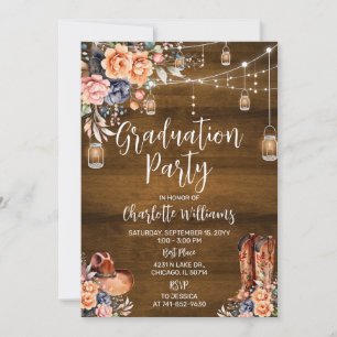Invitation Parti Rustique Western Graduation