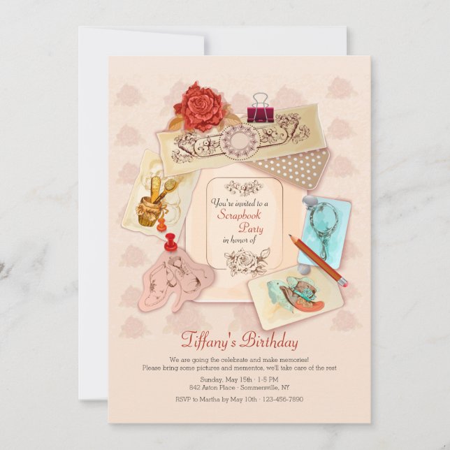Invitation Parti scrapbooking (Devant)
