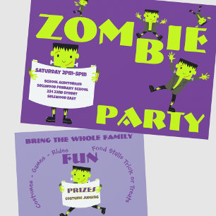 Invitation Parti sidéral Zombie Parti d'Halloween