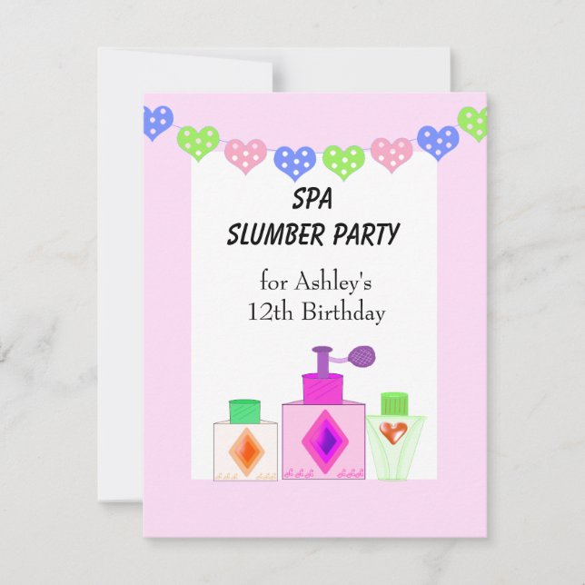 Invitation Parti spa Swood pour les filles (Devant)