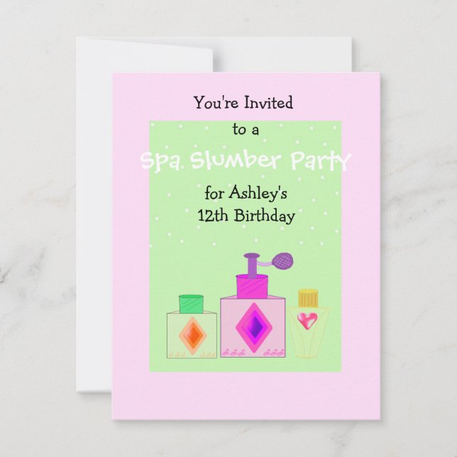 Invitation Parti spa Swood pour les filles (Devant)