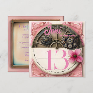 Invitation Parti Steampunk Rose