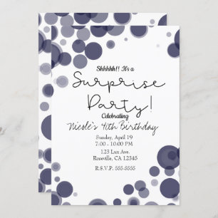 Invitation Parti surprise de la Marine Bleue Blanche Polka