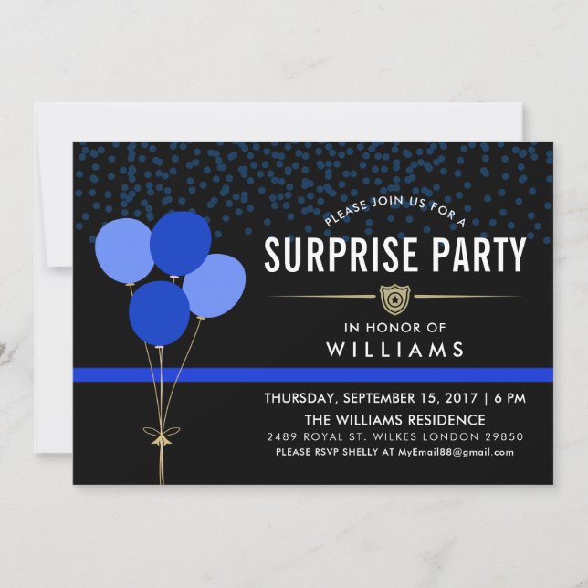 Invitation Parti surprise de la police (Devant)