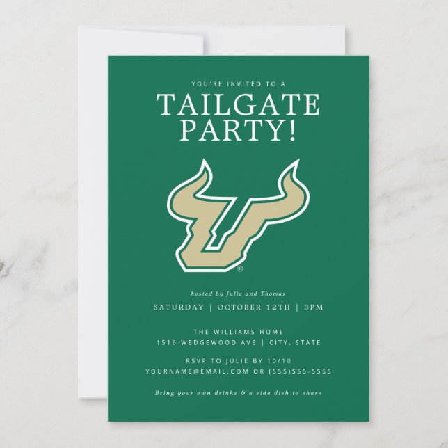 Invitation Parti Tailgate de l'Université de Floride du Sud (Devant)
