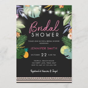 Invitation Parti tropical Luau Aloha Fête de l'mariée rose