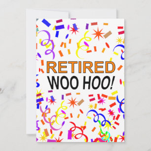 Invitation Parti Woo Hoo Confetti à la retraite