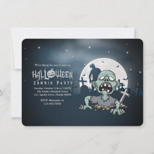 Invitation Parti Zombie d'Halloween  