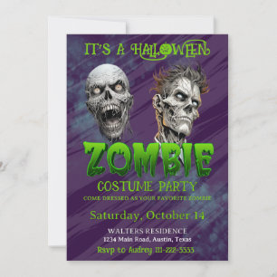 Invitation Parti Zombie Halloween