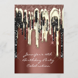 Invitation Partie 16e Brown de Parties scintillant Brown