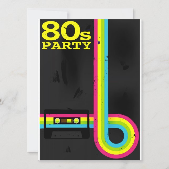 Invitation partie 80s (Devant)