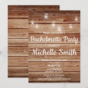 Invitation Partie accrochante de Bachelorette de lumières de