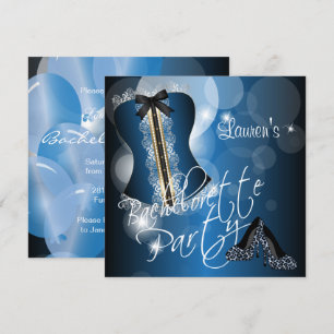 Invitation Partie bleue de Bachelorette d'amusement