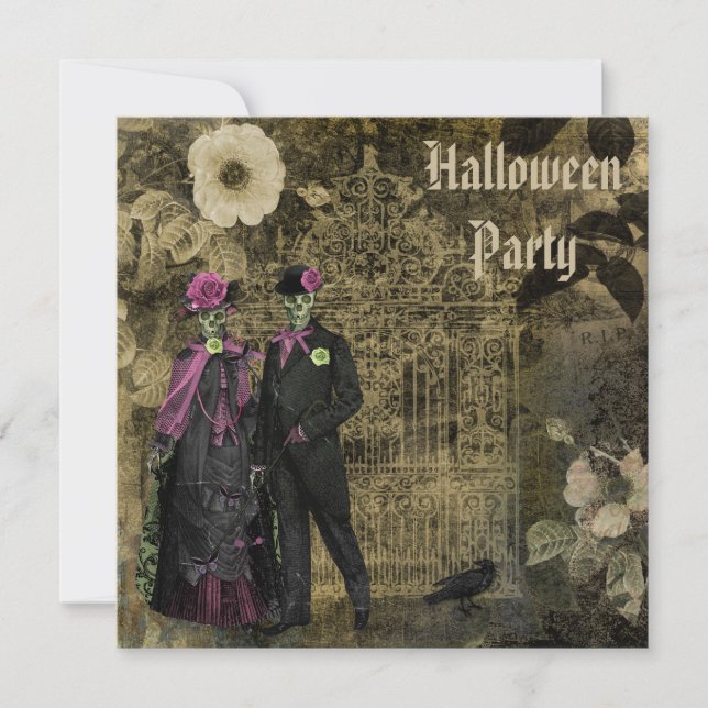 Invitation Partie chic minable élégante de Halloween de (Devant)