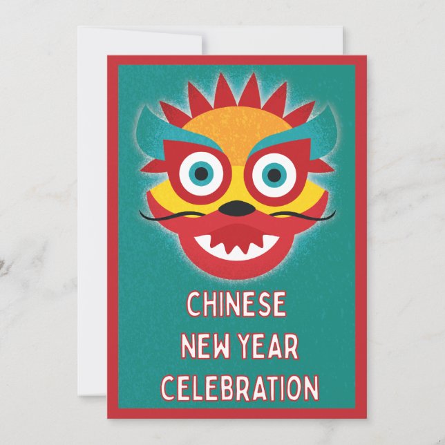 Invitation Partie chinoise de nouvelle année de dragon (Devant)