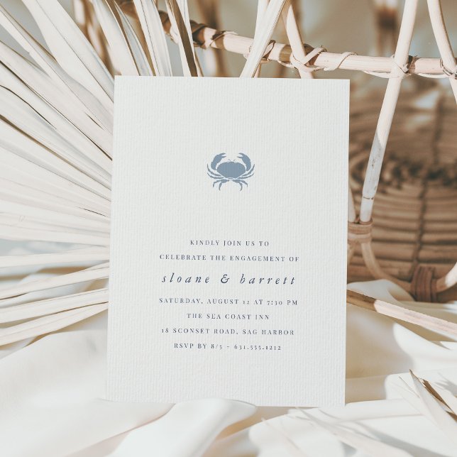 Invitation Partie classique d'engagement de crabe nautique (Créateur téléchargé)