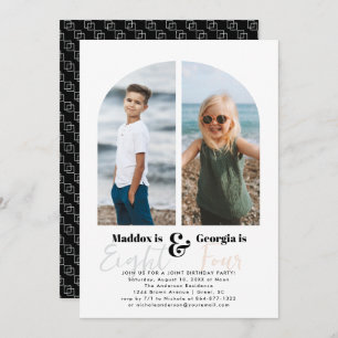 Invitation Partie conjointe   Simple 2 Photo fête d'anniversa