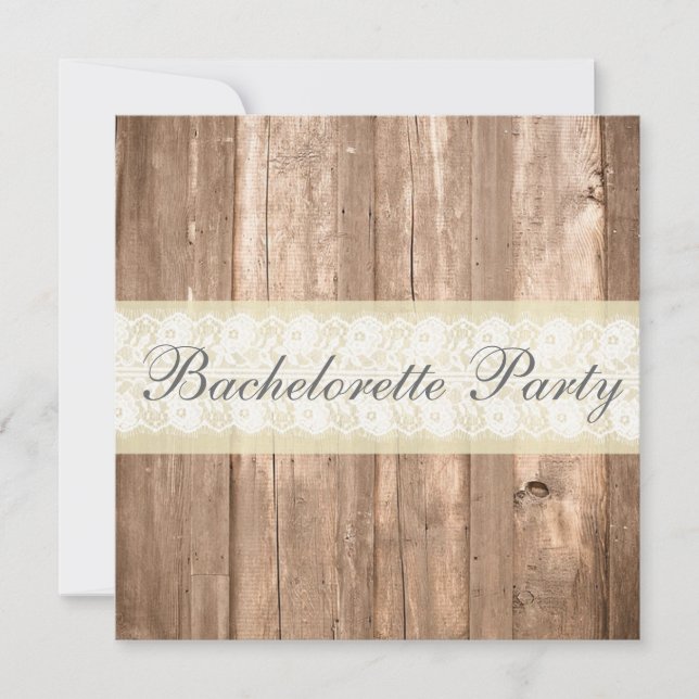 Invitation Partie crème rustique chic minable de Bachelorette (Devant)