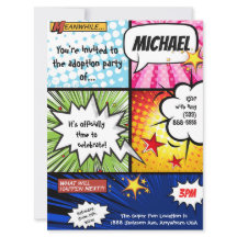 Partie d'adoption de bande dessinée de superhéros