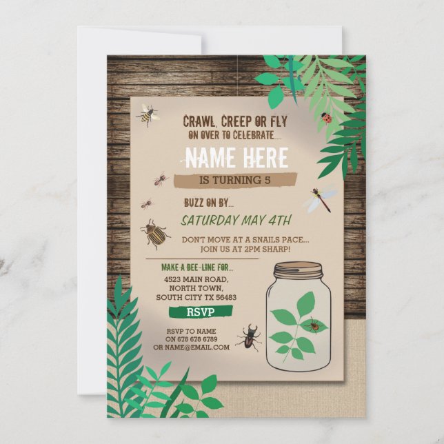 INVITATION PARTIE D'ANNIVERSAIRE DE ENFANT DE CHASSE AU (Devant)
