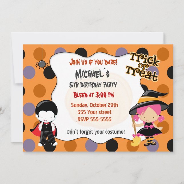 Invitation Partie d'anniversaire de enfant d'invitation de (Devant)