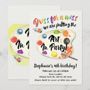 Invitation Partie d'art, anniversaire