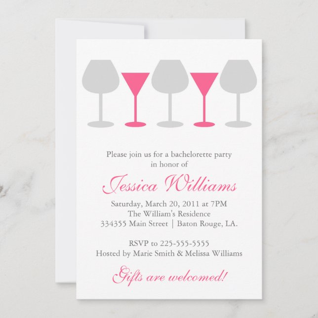 Invitation Partie de Bachelorette (Devant)