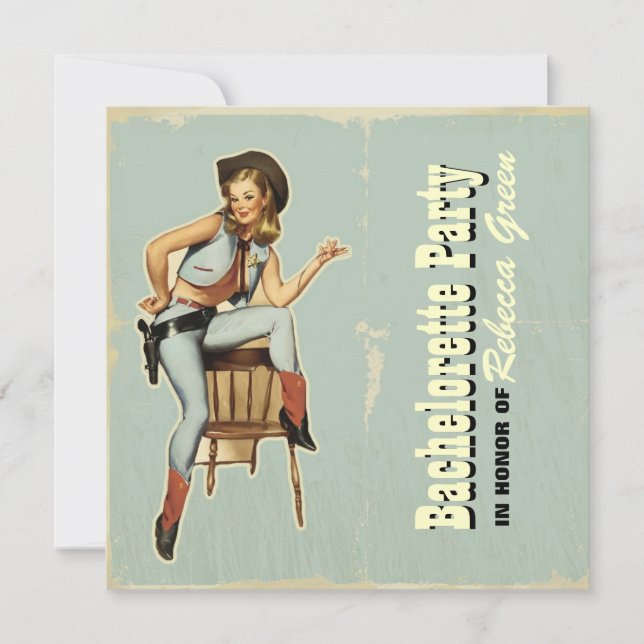 Invitation partie de bachelorette de cowboy de pays (Devant)