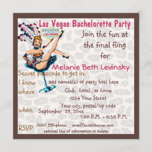 Invitation Partie de Bachelorette de fourrure de léopard de