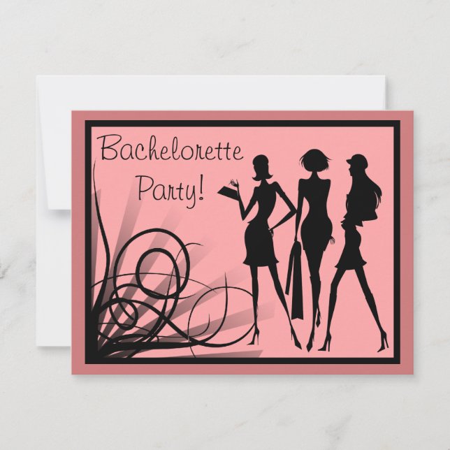 Invitation Partie de Bachelorette de silhouette de robe de (Devant)