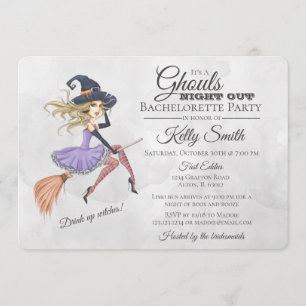 Invitation Partie de Bachelorette de sorcière de Halloween