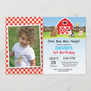 Invitation Partie de basse-cour d'invitation d'anniversaire