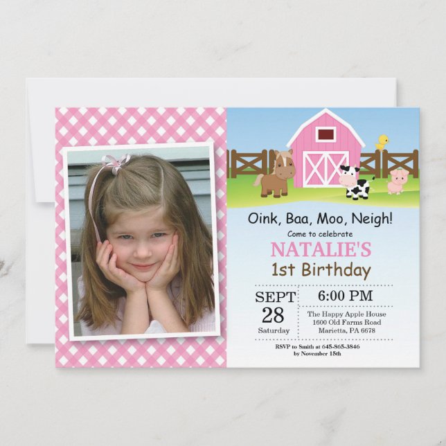 Invitation Partie de basse-cour d'invitation d'anniversaire (Devant)