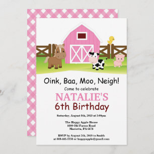 Invitation Partie de basse-cour d'invitation d'anniversaire