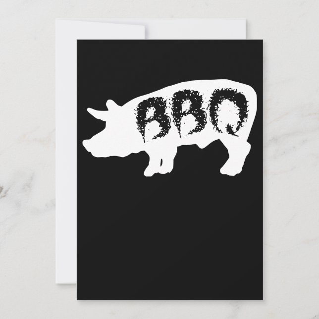 Invitation Partie de bifteck de vache à gril de barbecue (Devant)