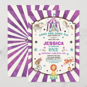 Invitation Partie de cirque d'invitation d'anniversaire de