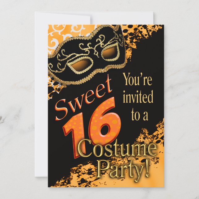 Invitation Partie de costume de mascarade du bonbon 16 (Devant)