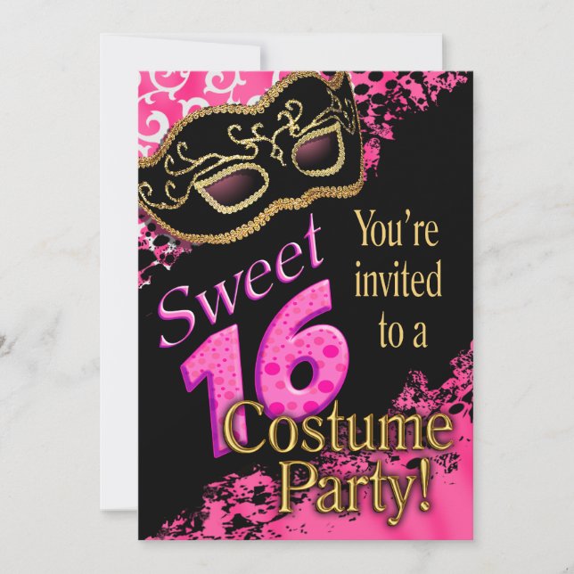 Invitation Partie de costume de mascarade du bonbon 16 (Devant)