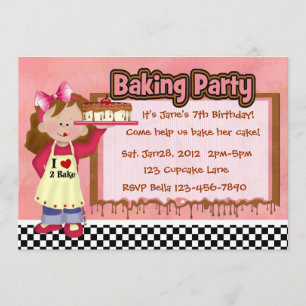 Invitation Partie de cuisson pour l'invitation de filles