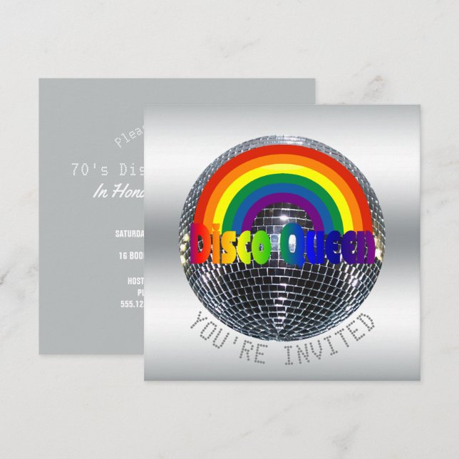 Invitation Partie de disco de la fête d'anniversaire de danse (Devant / Derrière)