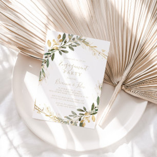 Invitation Partie de fiançailles d'automne géométrique Gold G