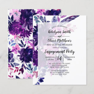 Invitation Partie de fiançailles florales enchantées
